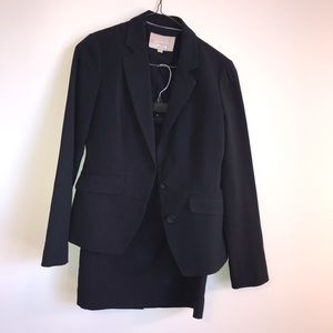 Banana Republic Navy Pinstripe Skirt Suit